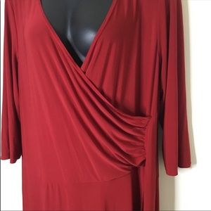 Tiana B Red Asymmetrical Midi dress, Size 3x